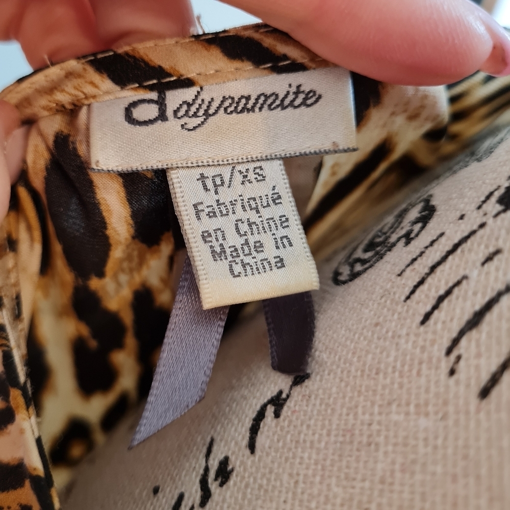 Dynamite Animal Print Droptail Blouse - Picture 6 of 8